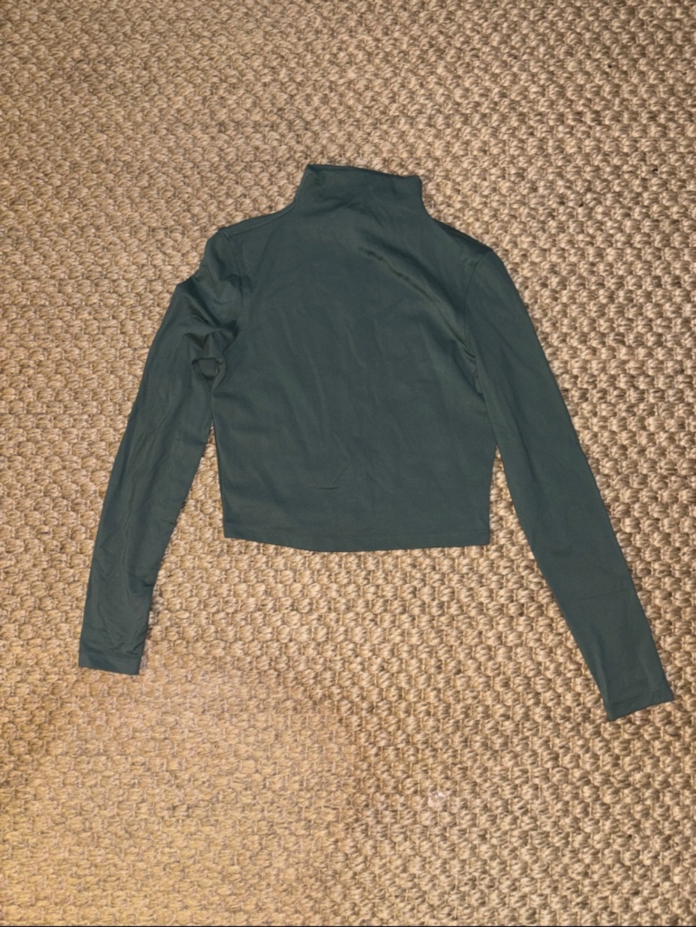 Yogalicious Dark Green Mock Neck Long-Sleeve Top
